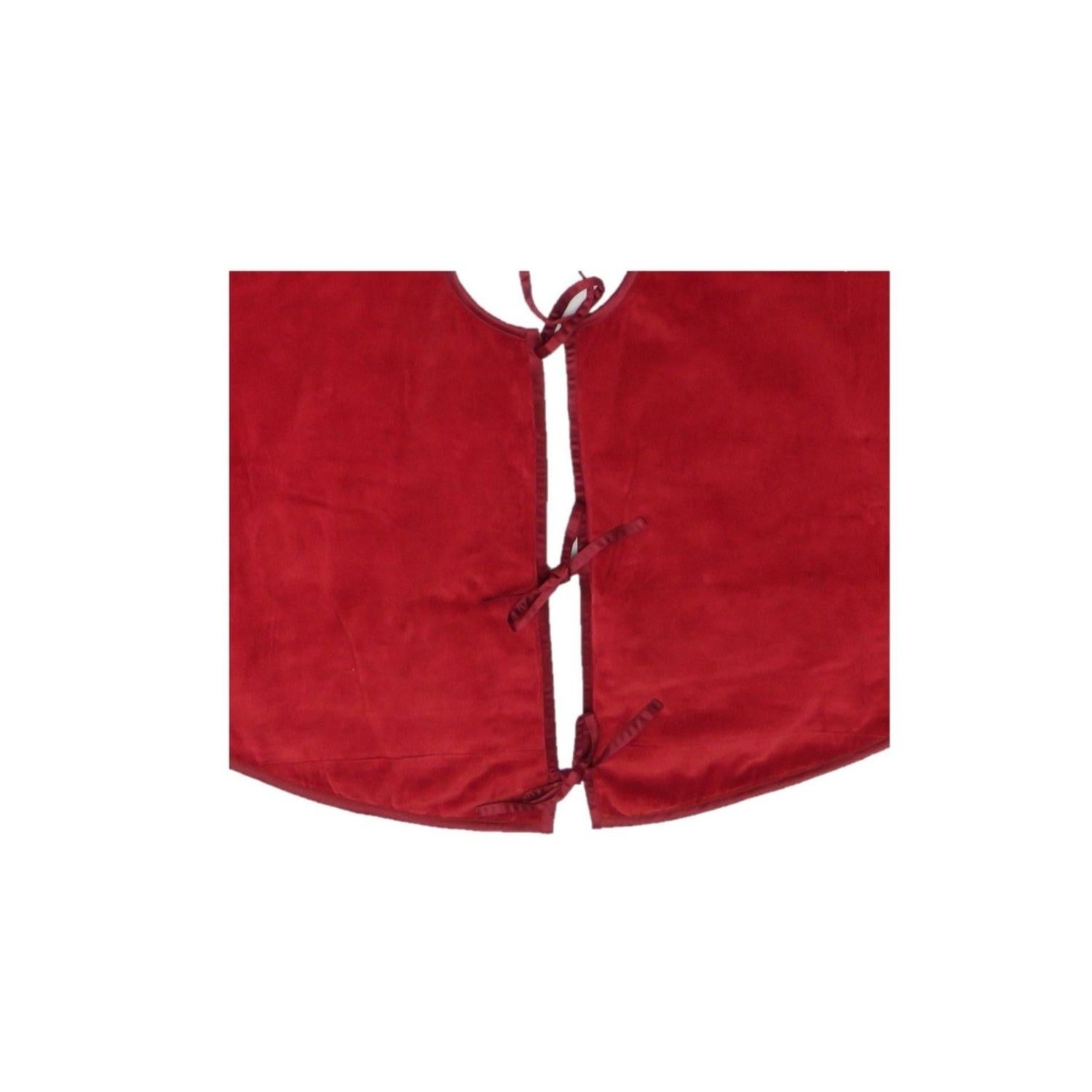 Luxurious Classic Velvet Garnet Red Christmas Tree Skirt 60" Arcadia Home