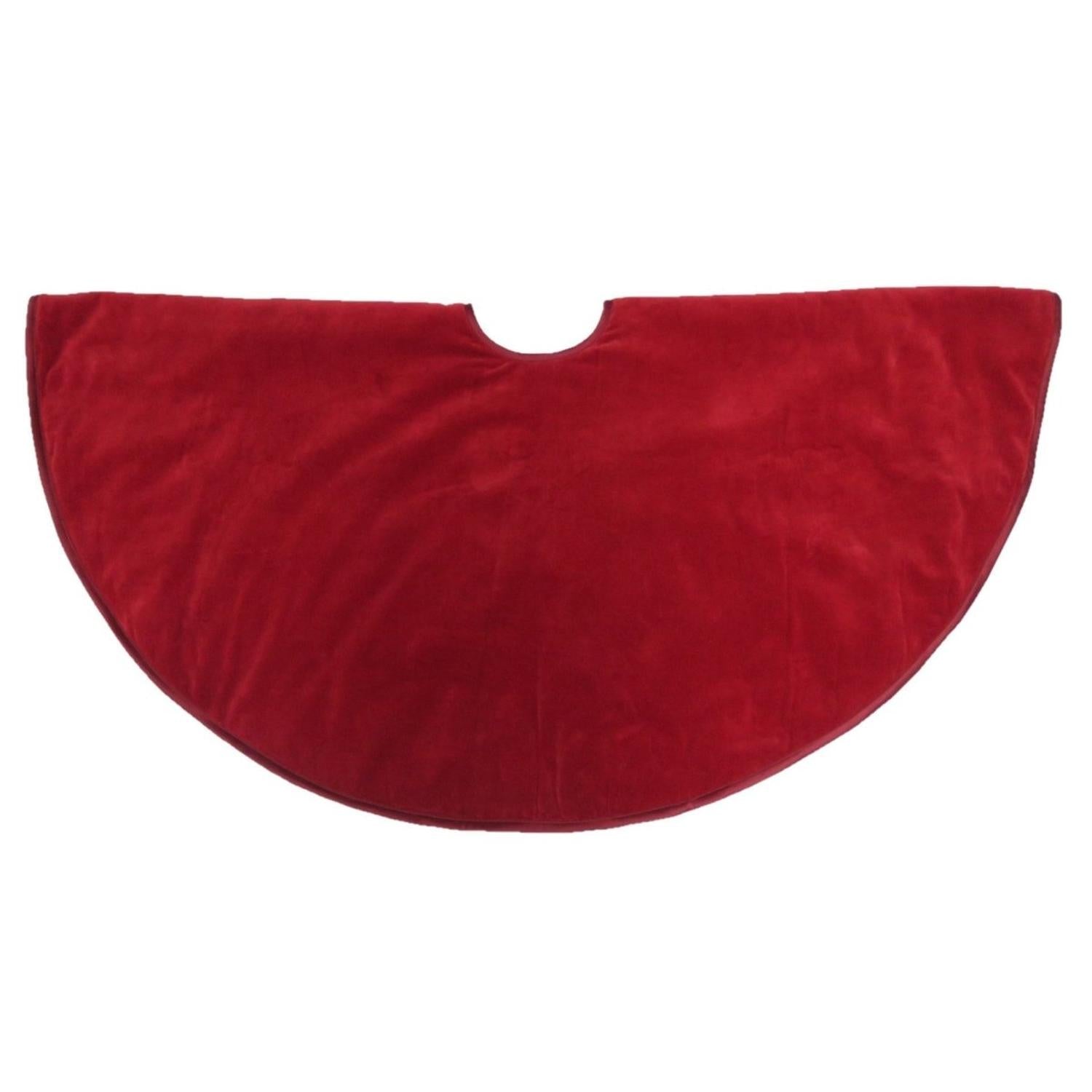 Shop For Luxurious Classic Velvet Garnet Red Christmas Tree Skirt 60" Arcadia Home