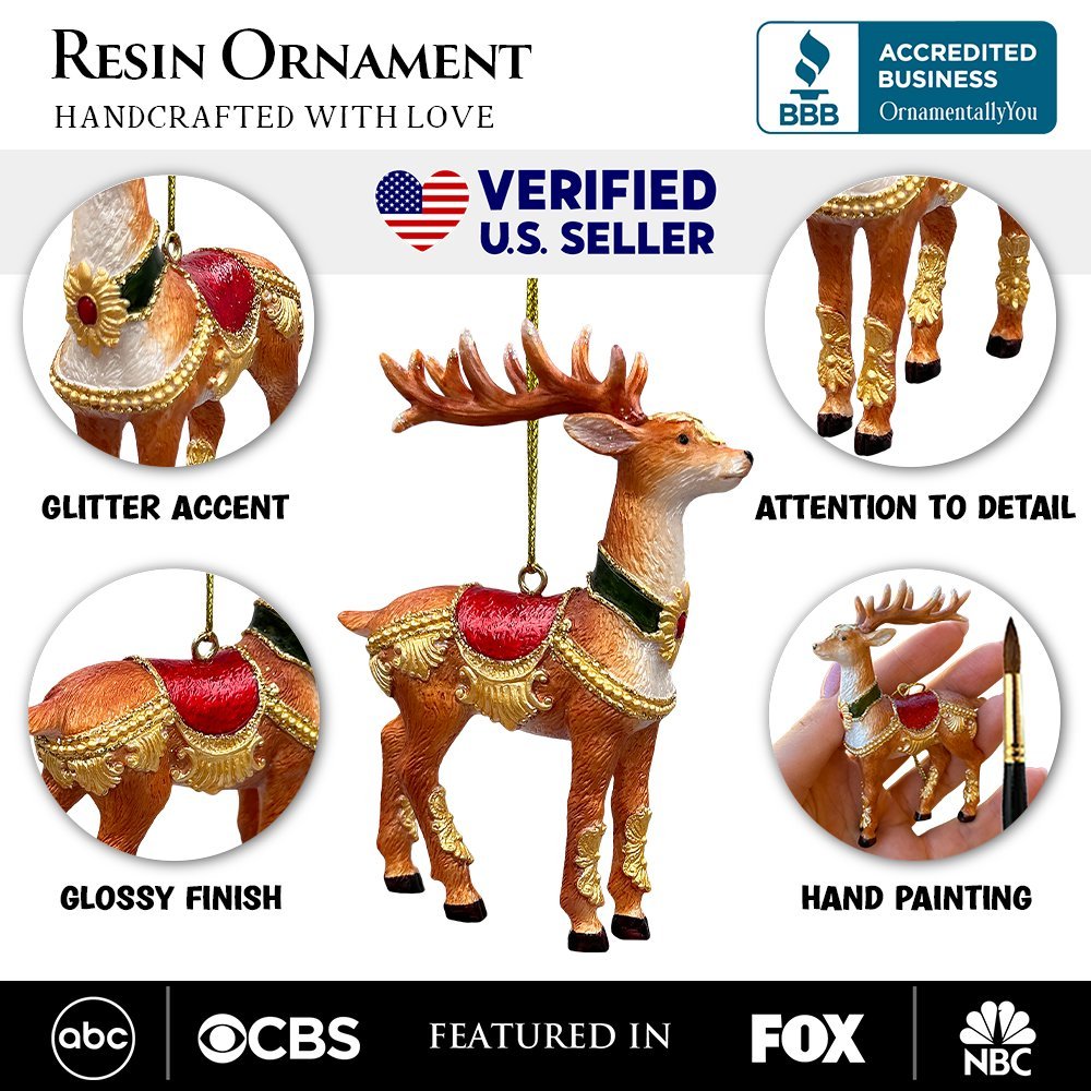Shop For Majestic Deer in Gold Armor Ornament, Regal Christmas Tree Decor