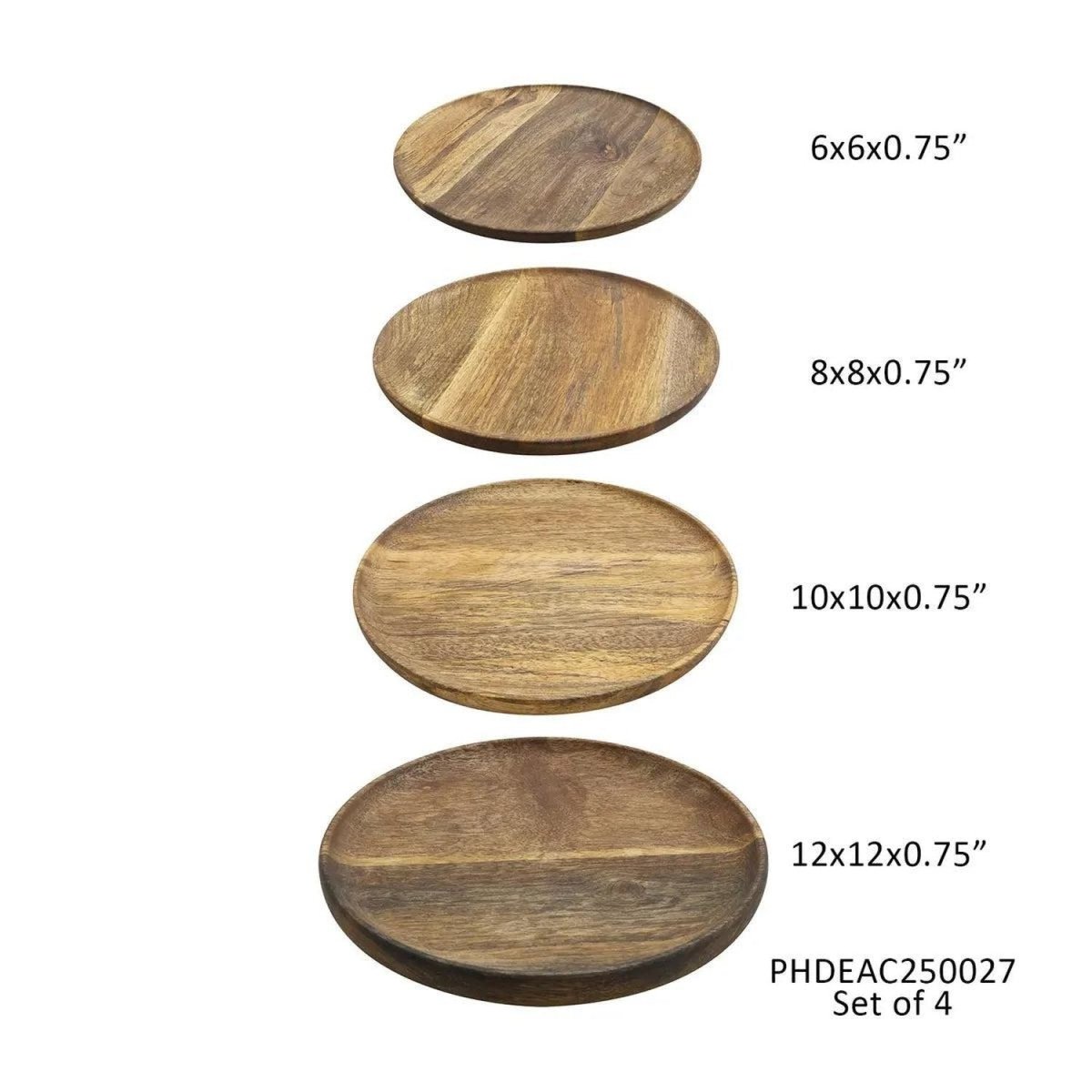 Shop For Mango Wood Round Platter (Set of 4)