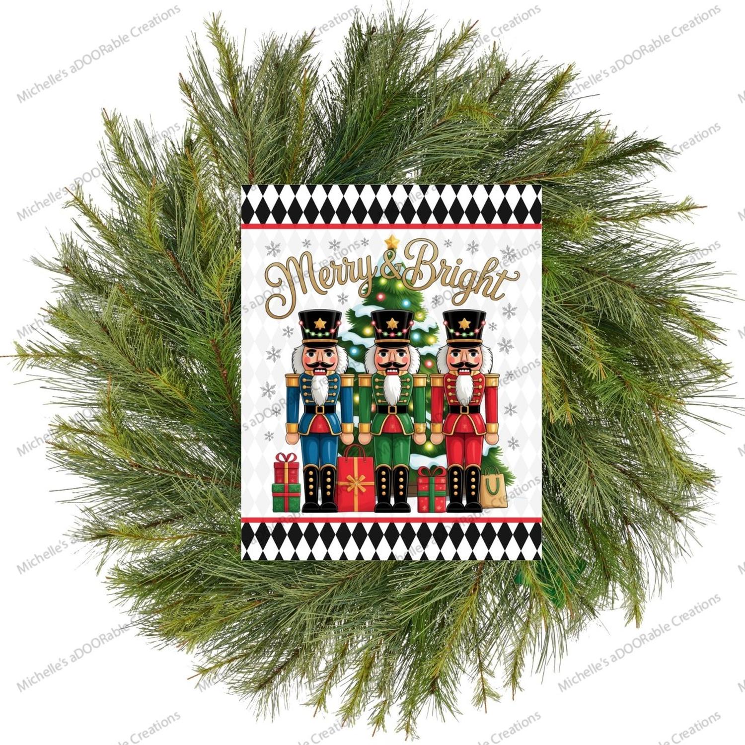Merry and Bright Square Nutcracker Sign