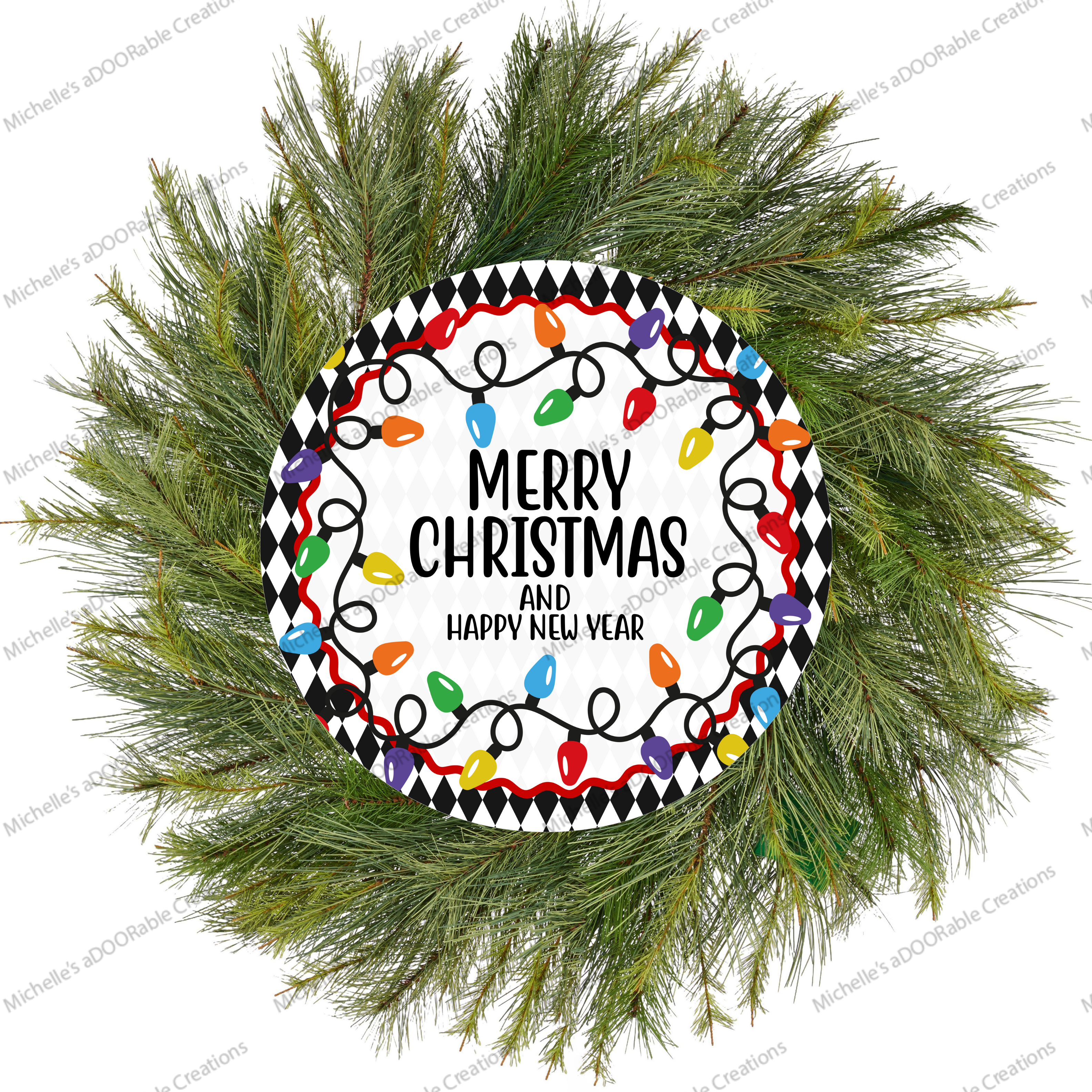 Shop For Merry Christmas New Year Lights Round Sign