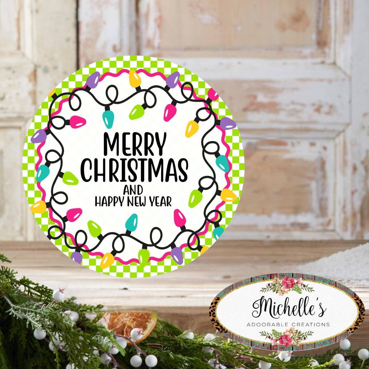 Shop For Merry Christmas New Year Pastel Lights Sign