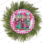 Shop For Merry Christmas Pink Teal Nutcracker Round Sign