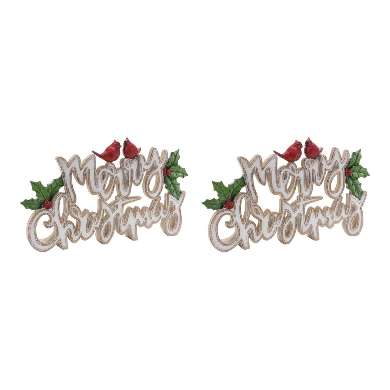 Merry Christmas Tabletop Sign (Set of 2)
