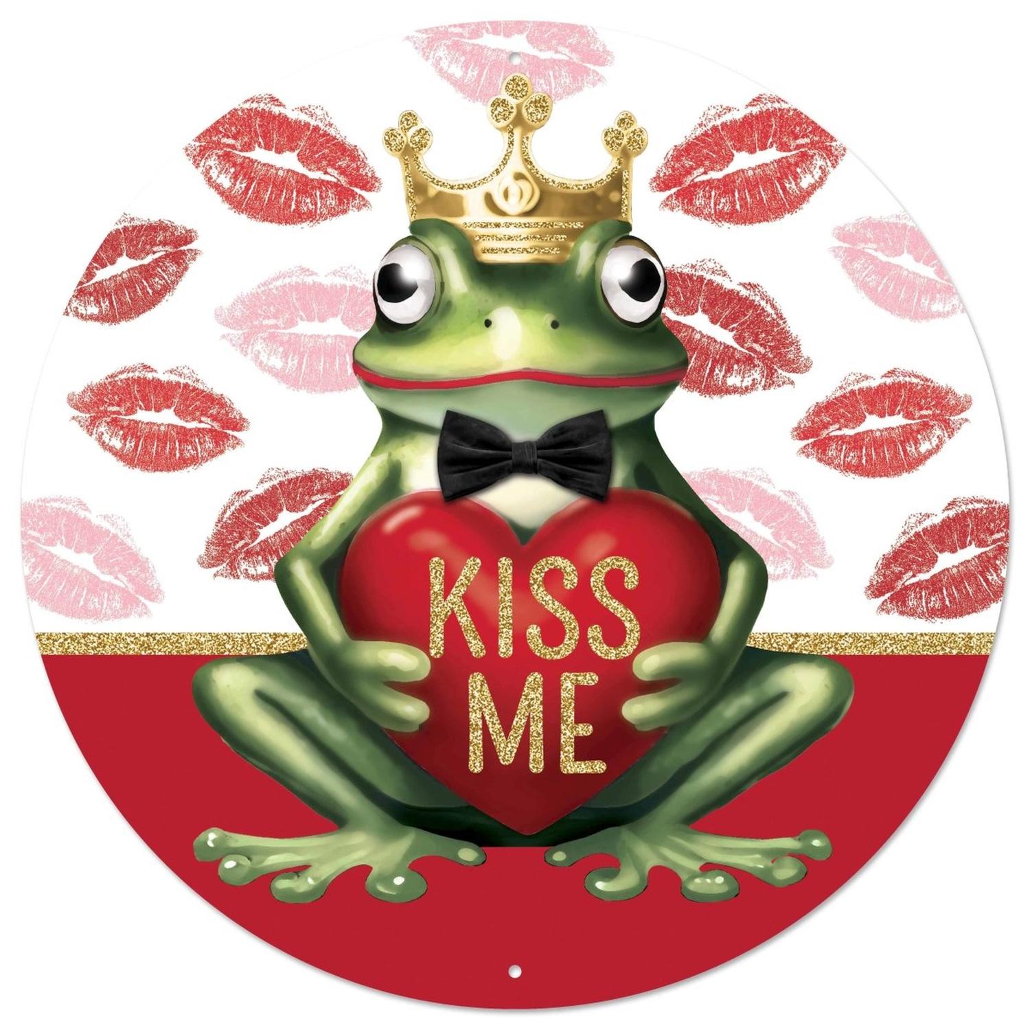 Shop For Metal Kiss Me Frog Prince Sign at Michelle's aDOORable Creations