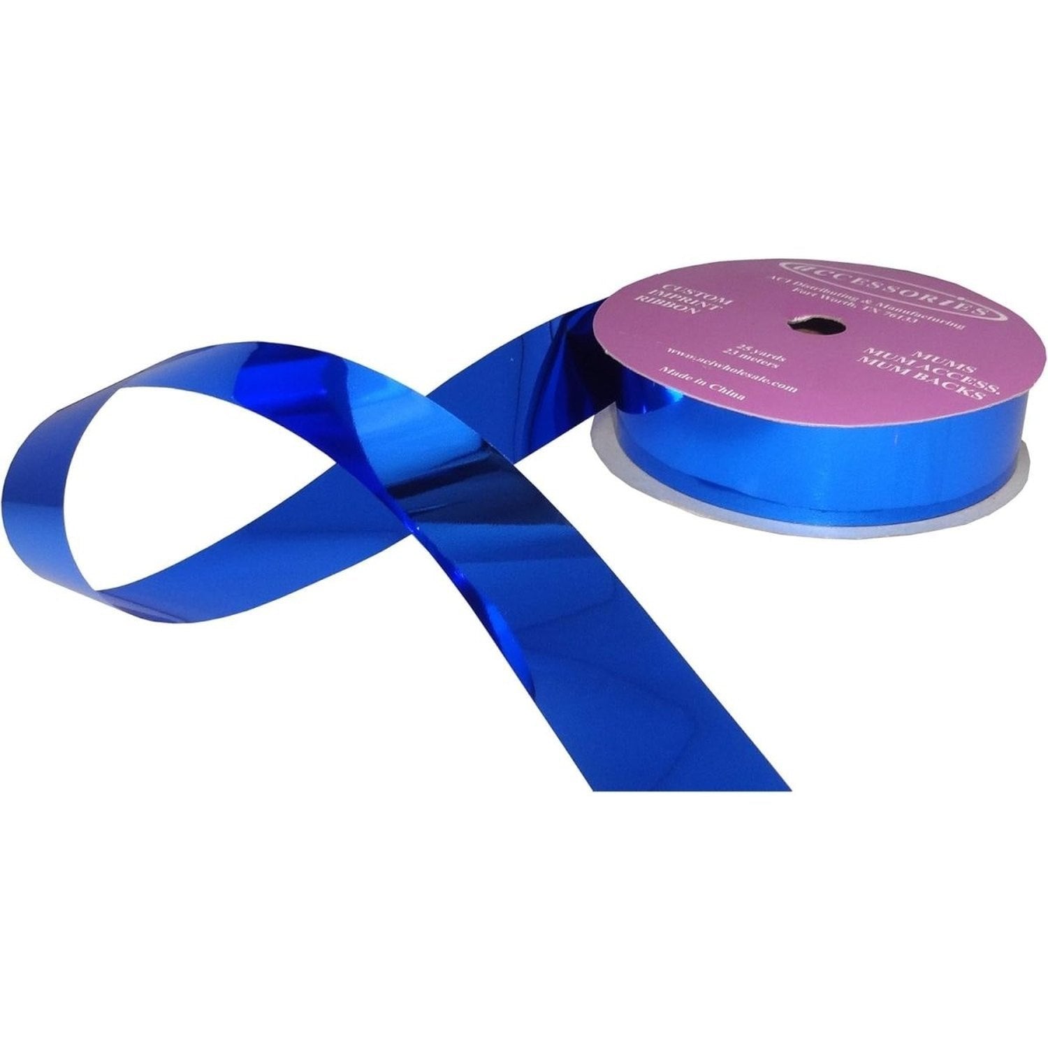 Shop For Metallic Non - Wired Ribbon: Royal (Size 5)