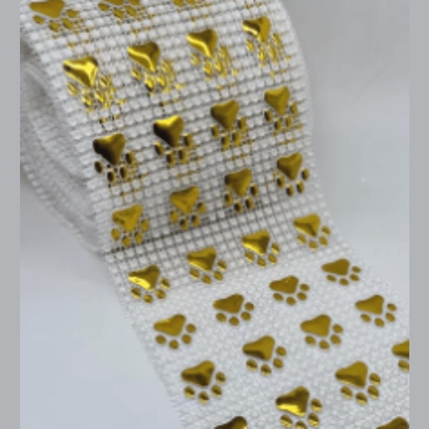 Shop For Metallic Paw & Rhinestone Bling Ribbon (10 Yards)