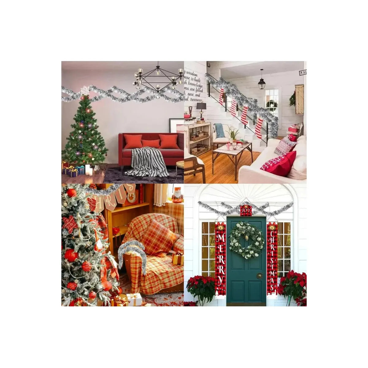 Shop For Metallic Silver & White Tinsel Garland at Michelle's aDOORable Creations