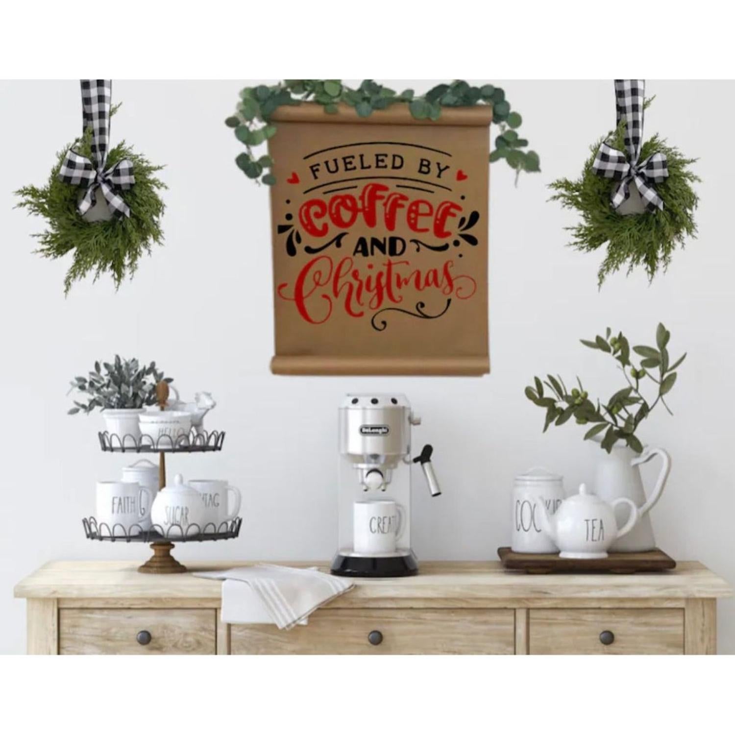 Mini Christmas Cabinet Wreath