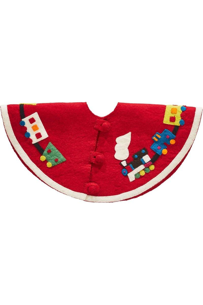 Shop For Mini Christmas Train Tree Skirt (Red) 26" at Michelle's aDOORable Creations