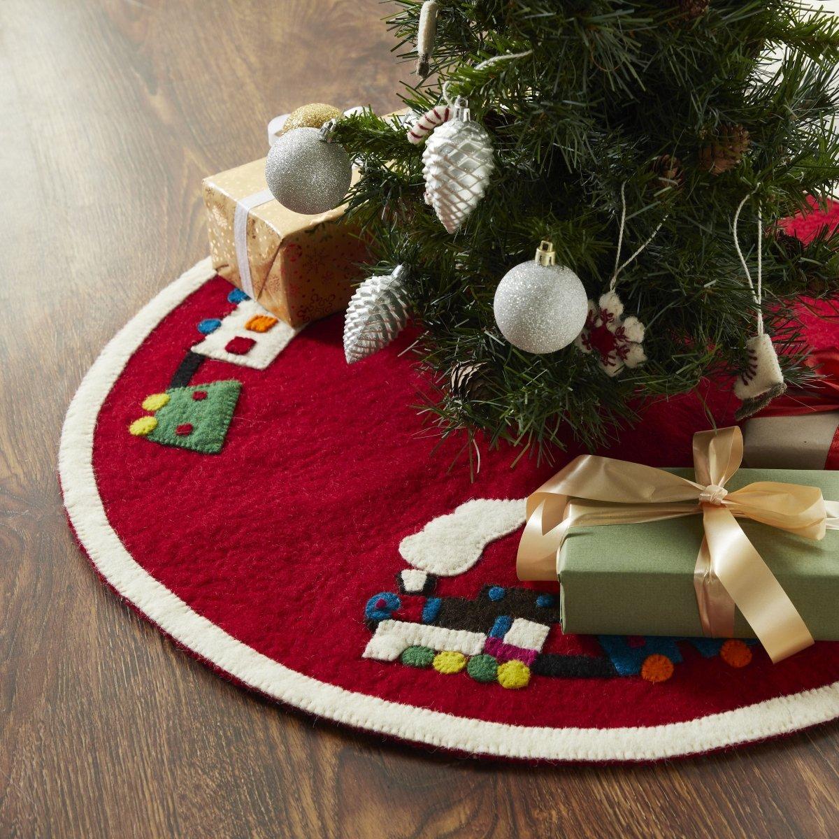 Shop For Mini Christmas Train Tree Skirt (Red) 26" at Michelle's aDOORable Creations