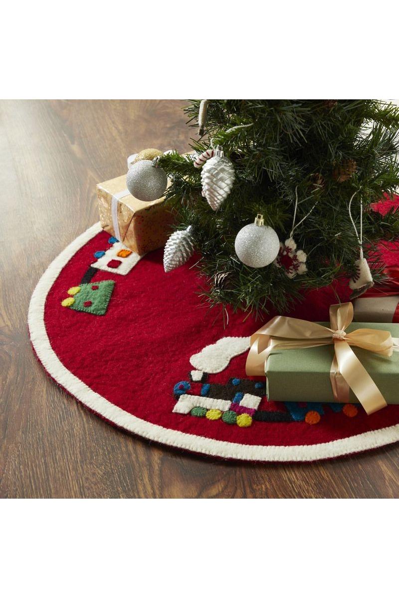 Shop For Mini Christmas Train Tree Skirt (Red) 26" at Michelle's aDOORable Creations