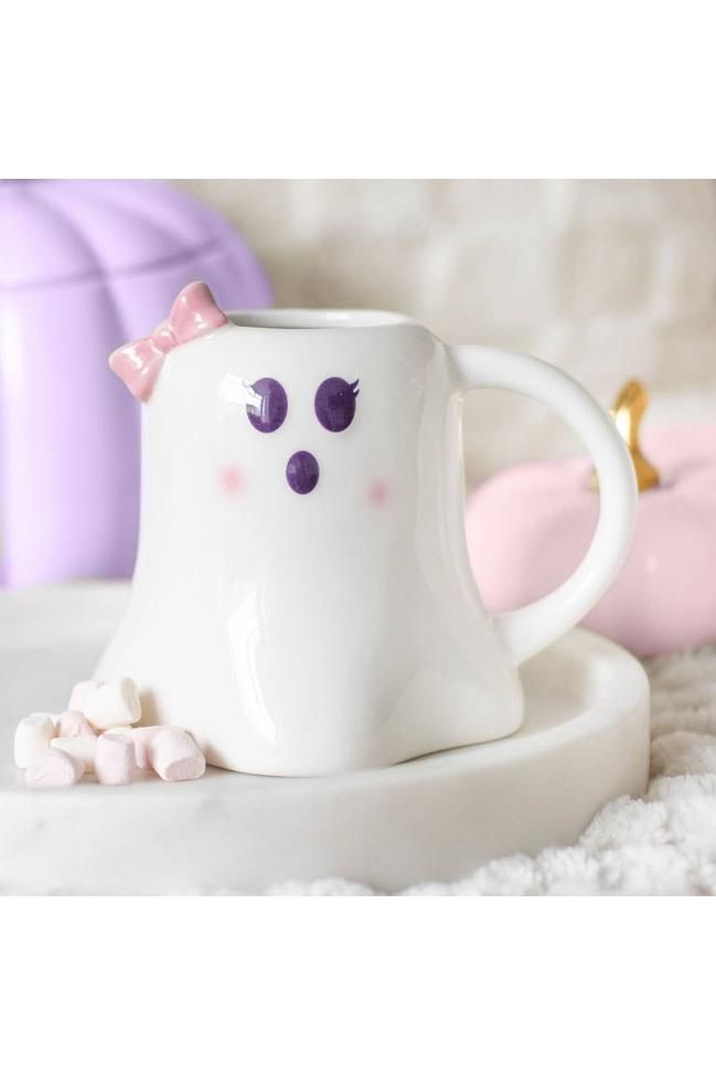 Shop For Miss Boo Ghost Shaped Halloween Mug with Bow