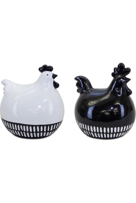 Shop For Modern Black and White Chicken Décor (Set of 2) 82564DS