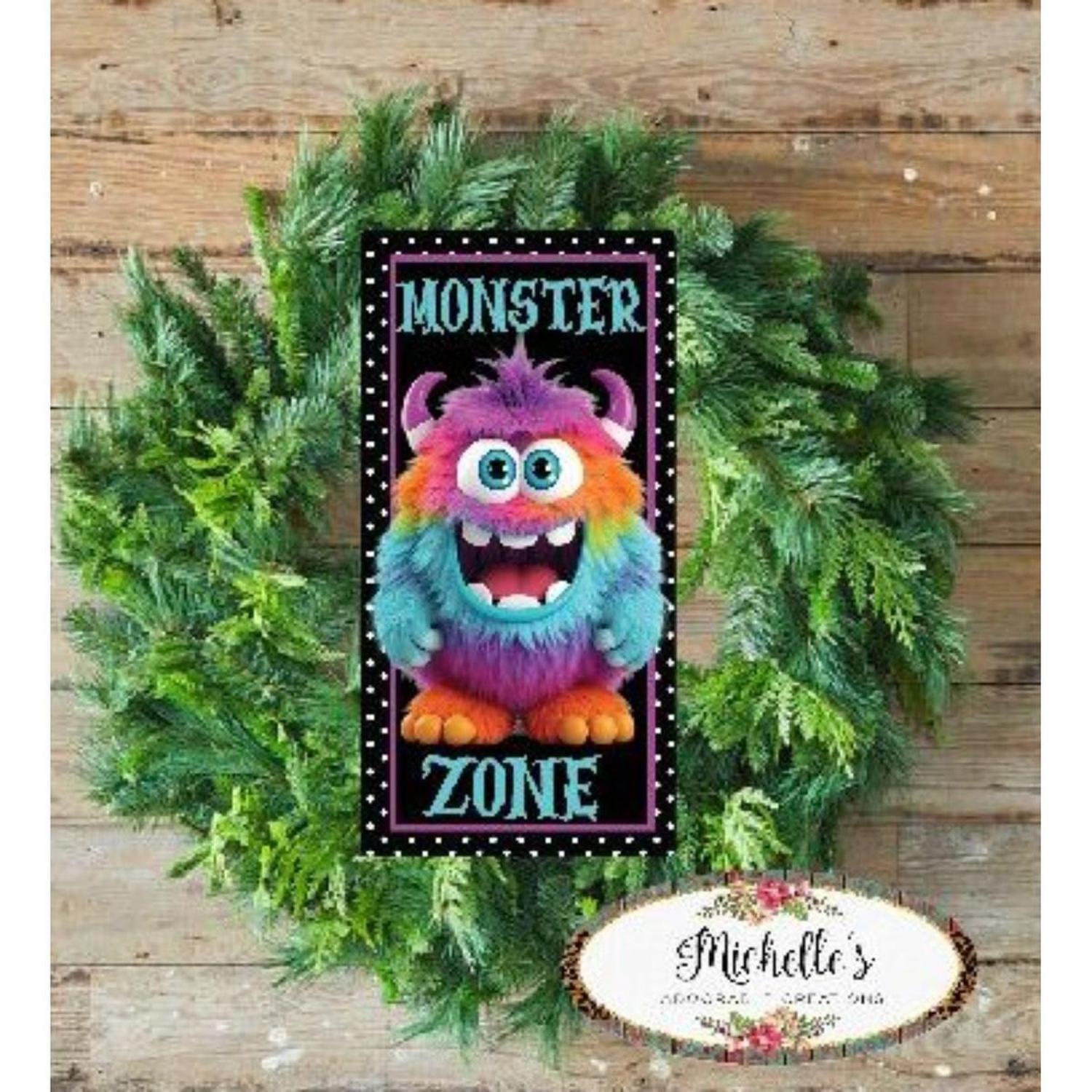 Shop For Monster Zone Furry Monster Sign at Michelle's aDOORable Creations