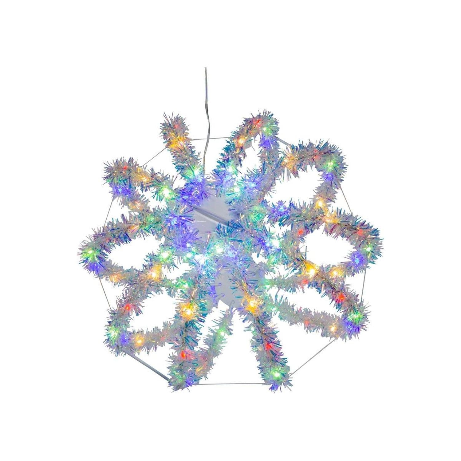 Multi-Color LED Tinsel Foldable Sphere 12"