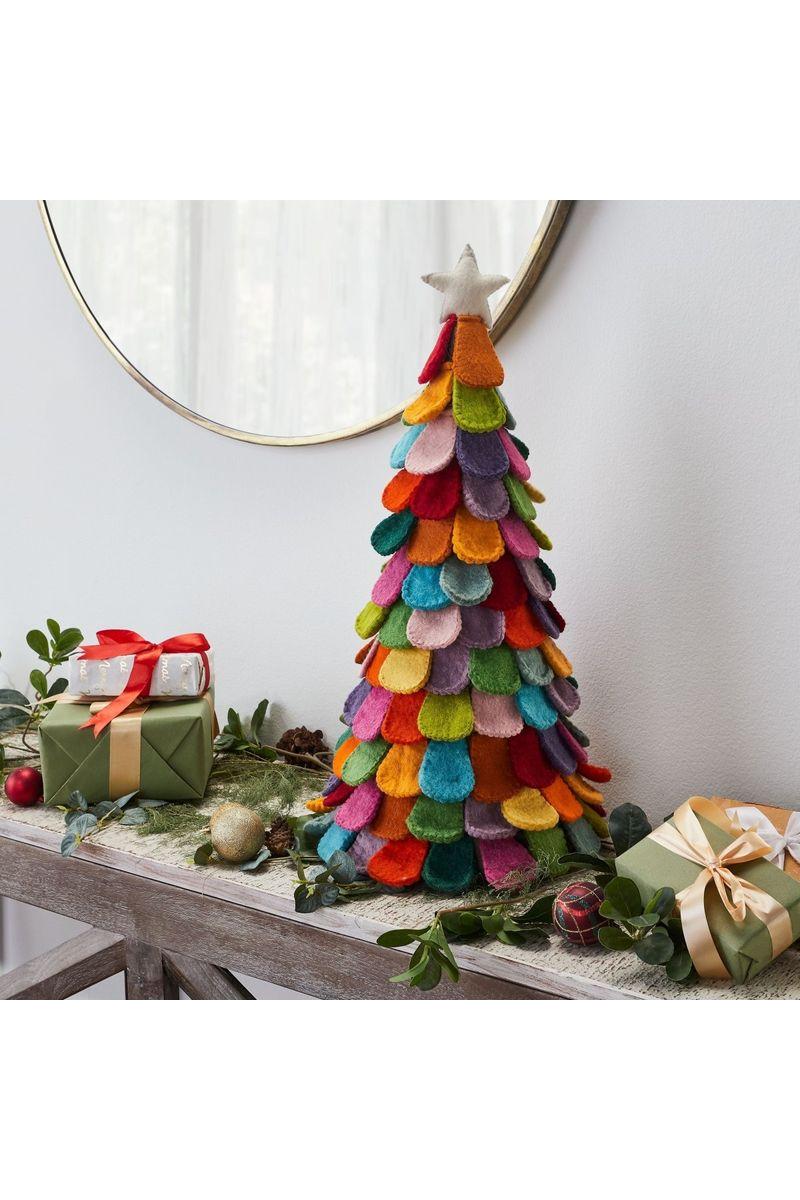 Shop For Multicolor Christmas Tree Handmade Felted Wool 26" at Michelle's aDOORable Creations