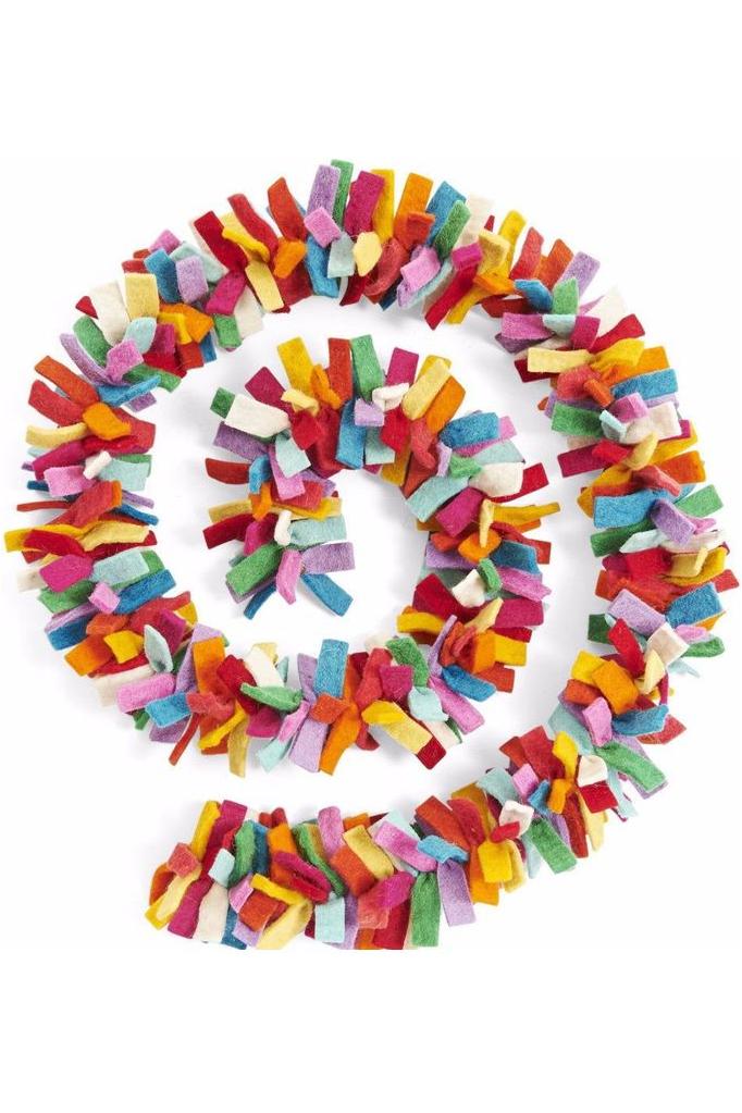 Shop For Multicolor Confetti Garland in Hand Felted Wool at Michelle's aDOORable Creations