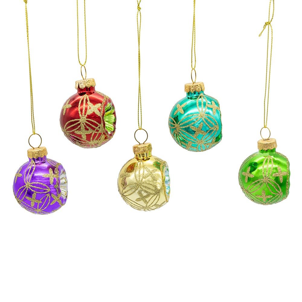 Shop For Multicolored Glass Reflector Christmas Ornaments, Set of 9