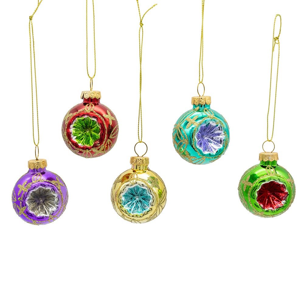 Shop For Multicolored Glass Reflector Christmas Ornaments, Set of 9