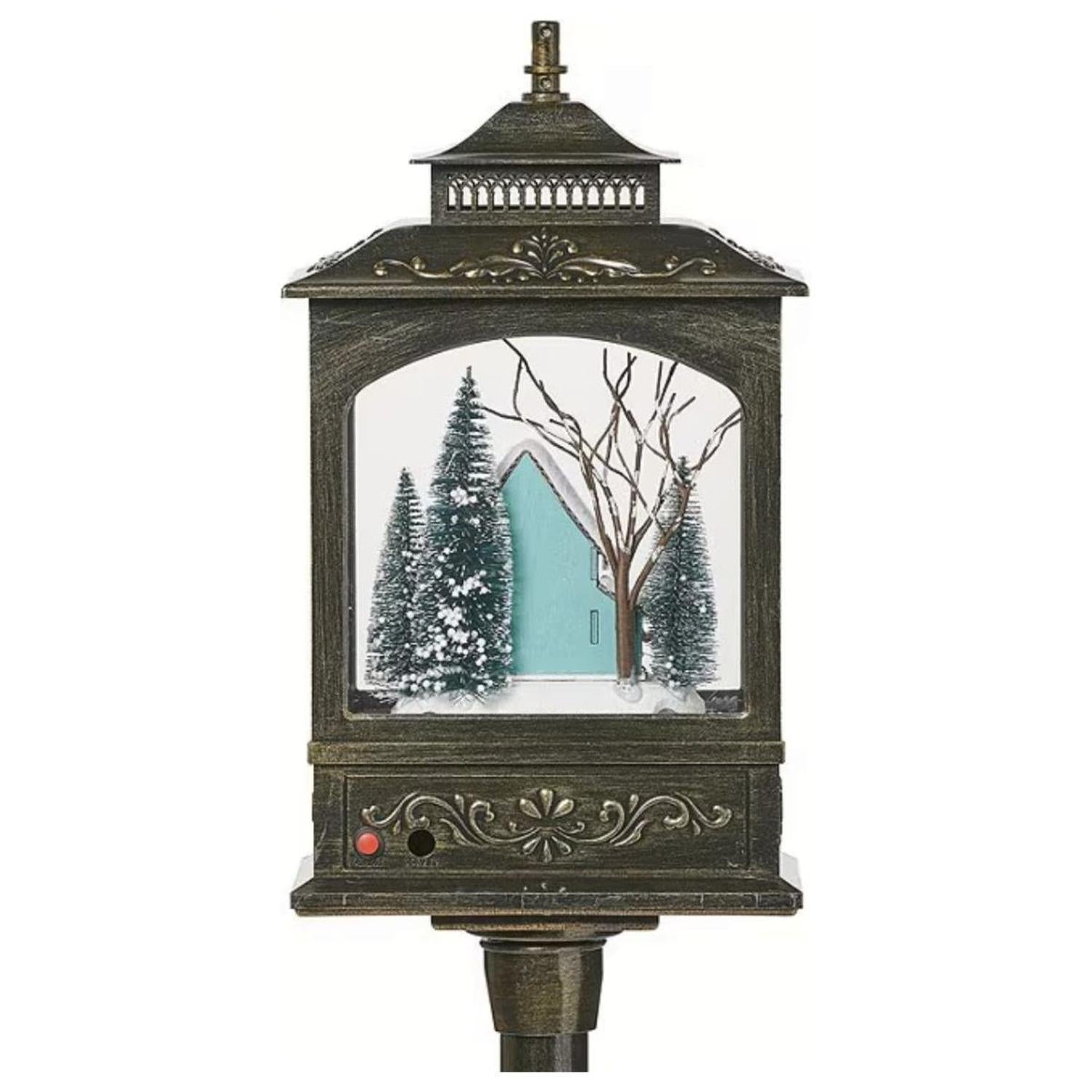 Musical LED Lighted Vintage House Lamp Post Decor
