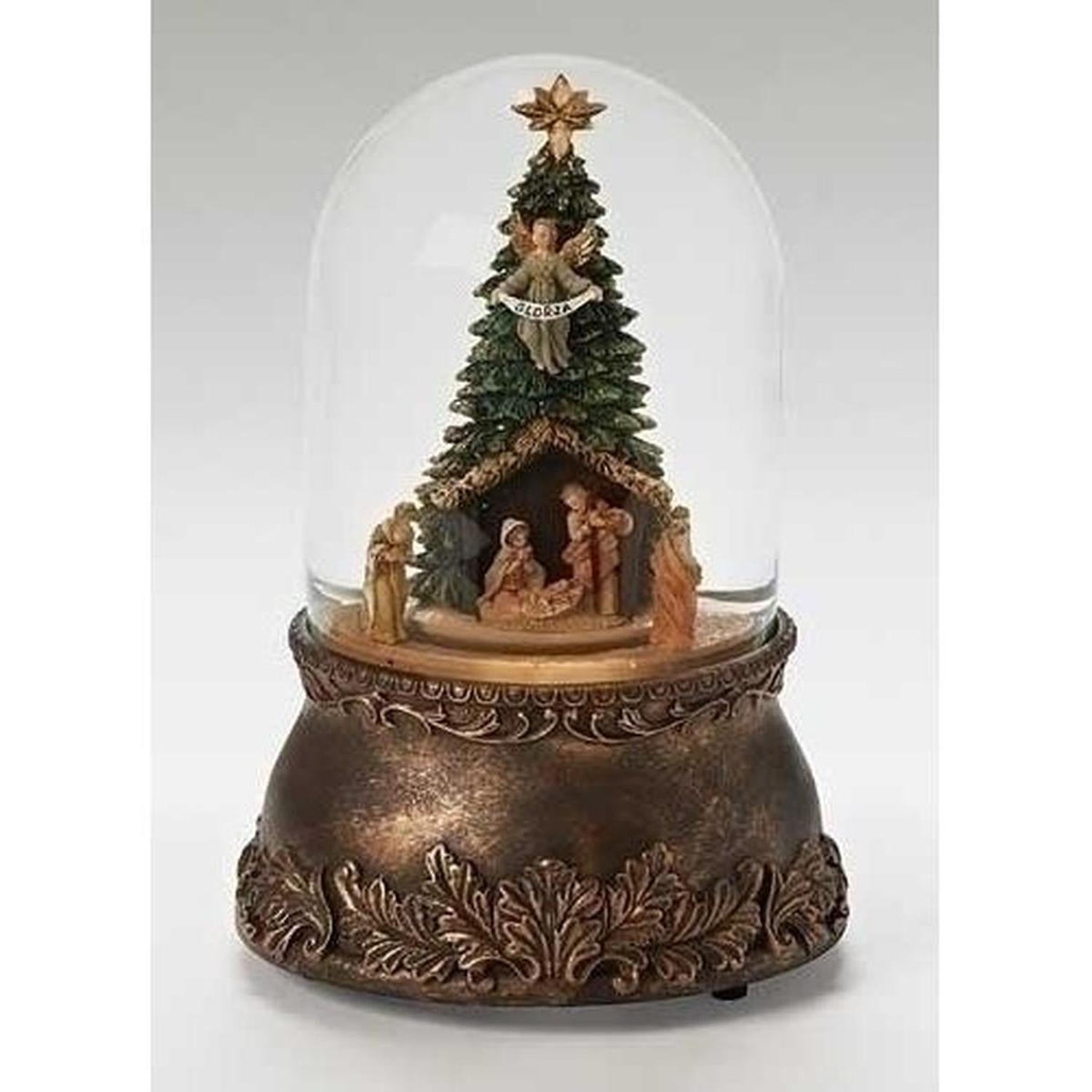 Musical Nativity Glitter Globe Lantern