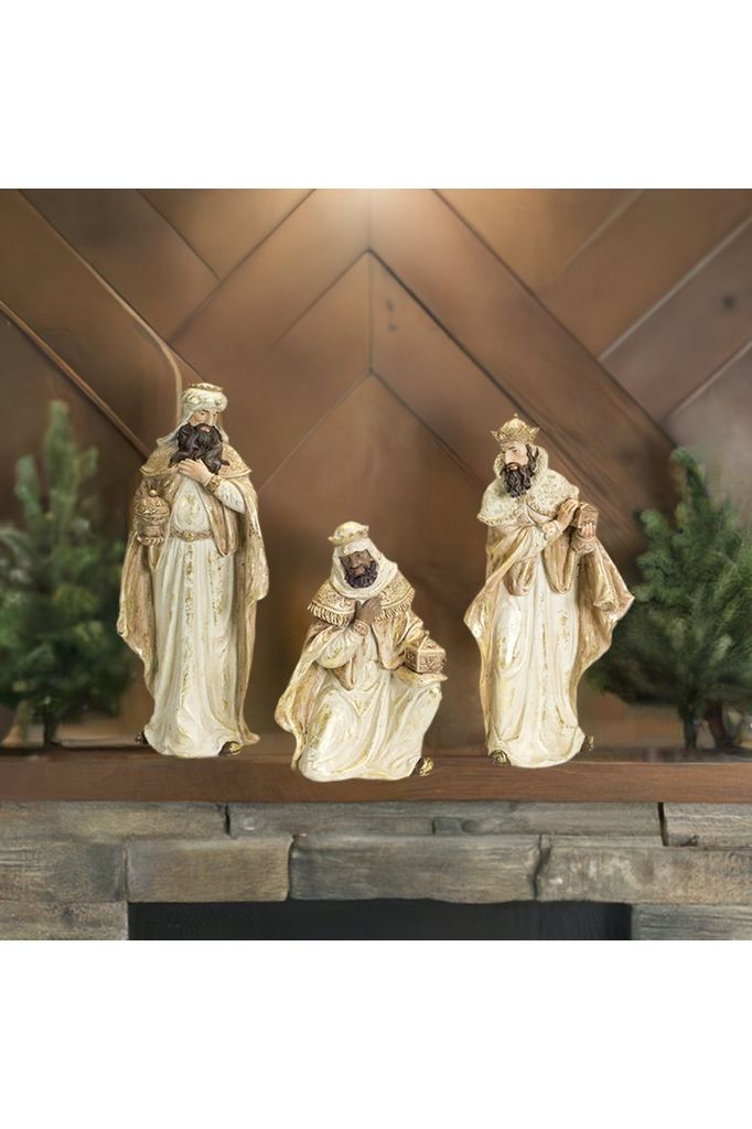 Shop For Nativity Wisemen Figurines with Gold Accents (Set of 3) at Michelle's aDOORable Creations