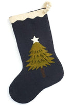 Shop For Navy Blue Christmas Tree Stocking at Michelle's aDOORable Creations