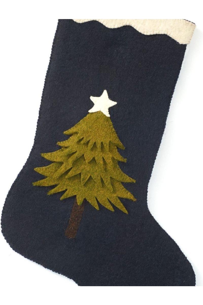 Shop For Navy Blue Christmas Tree Stocking at Michelle's aDOORable Creations