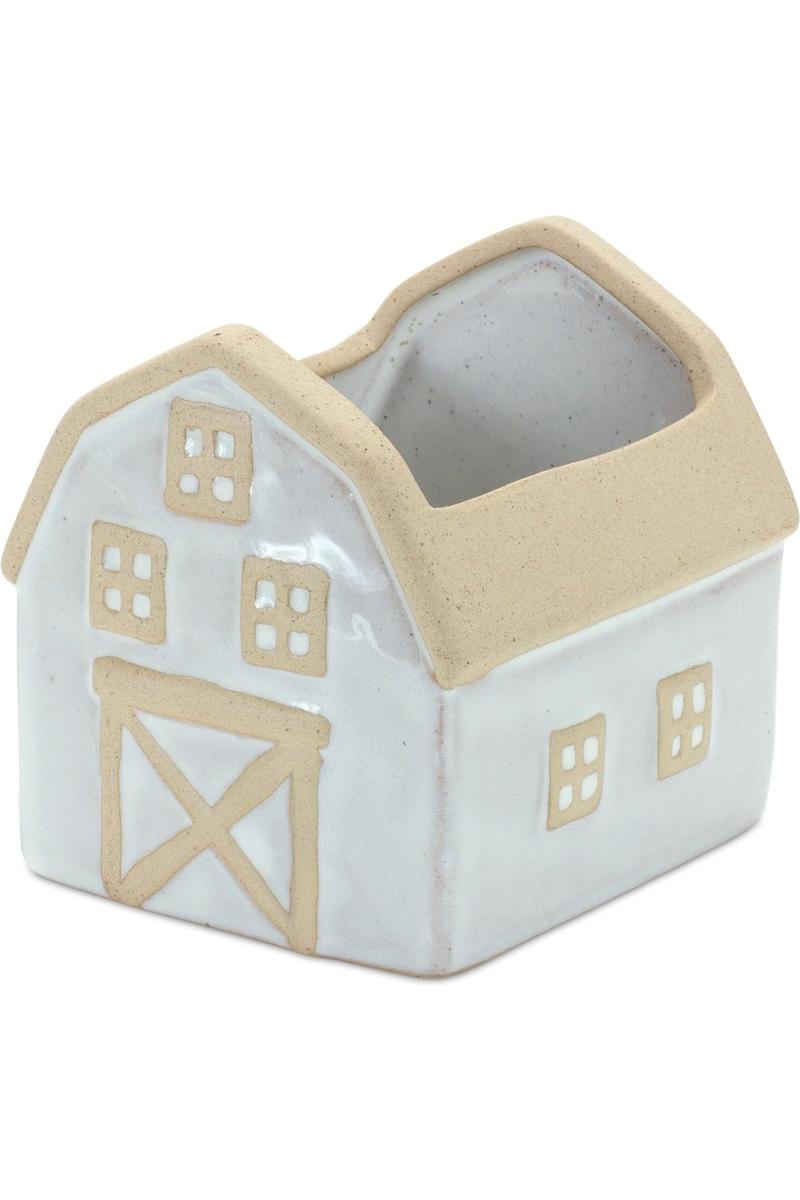 Shop For Neutral Porcelain House and Barn Planter (Set of 2) 85785DS