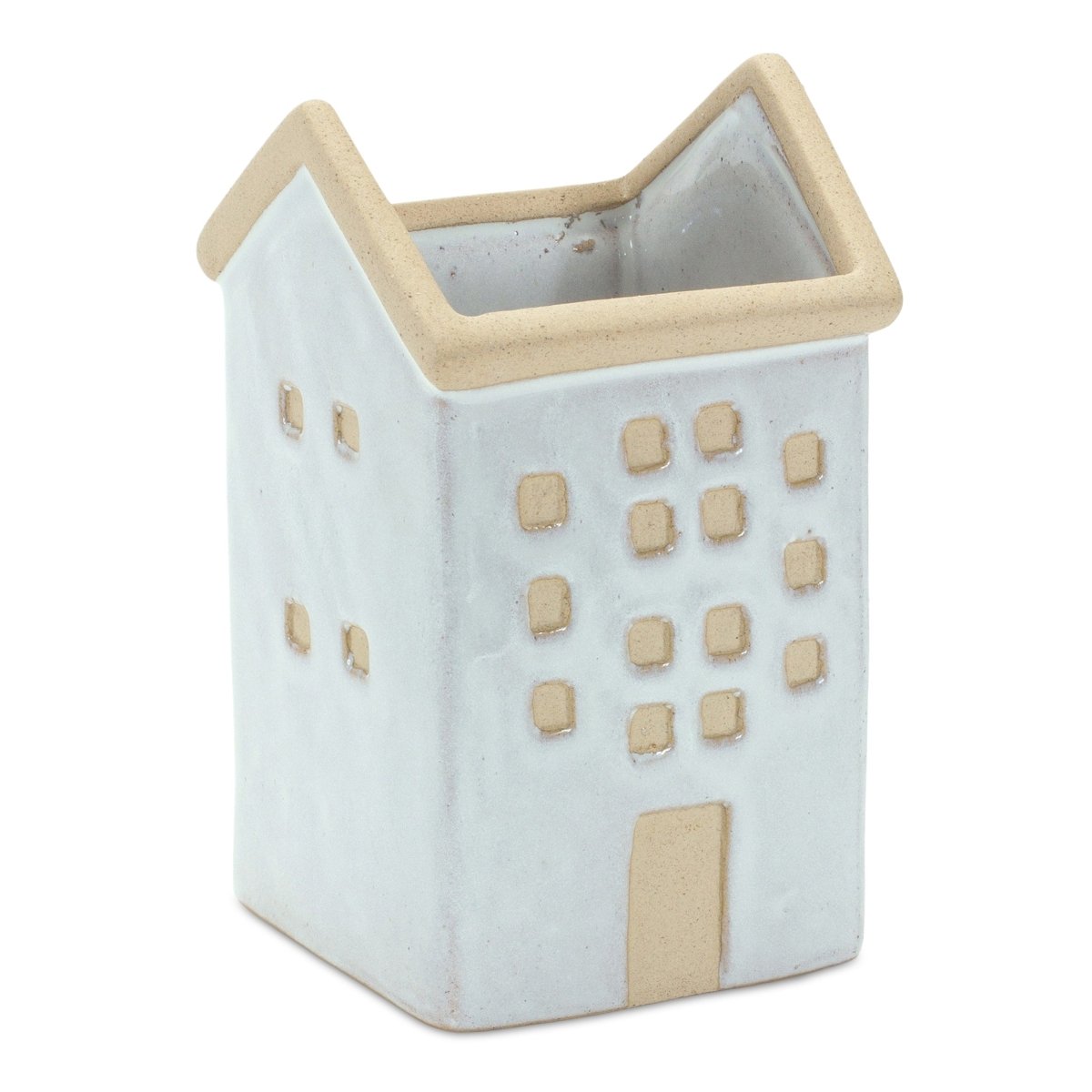 Shop For Neutral Porcelain House Planter (Set of 3) at Michelle's aDOORable Creations