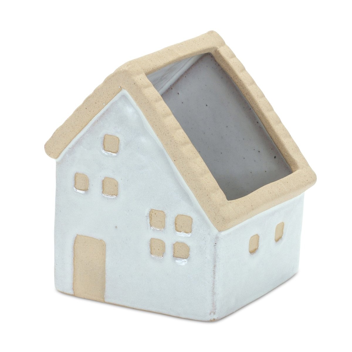 Shop For Neutral Porcelain House Planter (Set of 3) at Michelle's aDOORable Creations