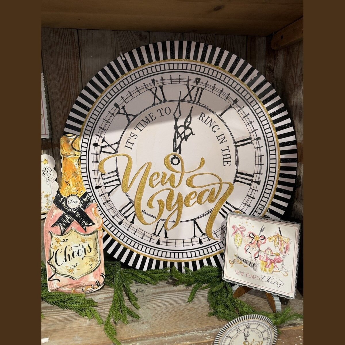 Shop For New Years Clock PVC Door Hanger