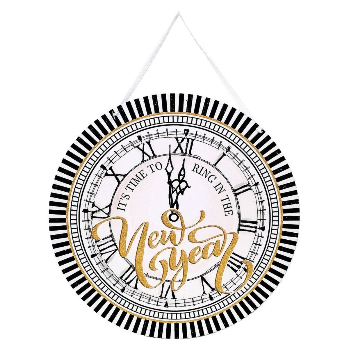 Shop For New Years Clock PVC Door Hanger