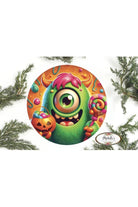 Shop For One Eyed Green Candy Halloween Monster Round Sign