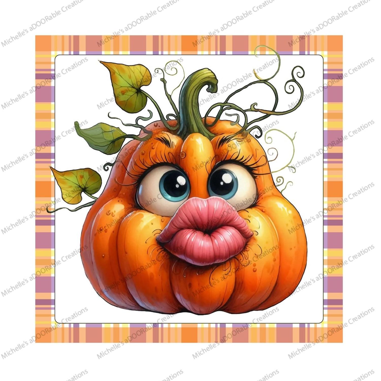 Shop For Orange Kissy Pumpkin Face Sign