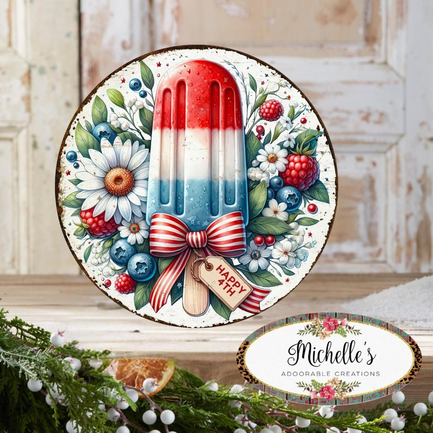Patriotic Popsicle Summer Sign