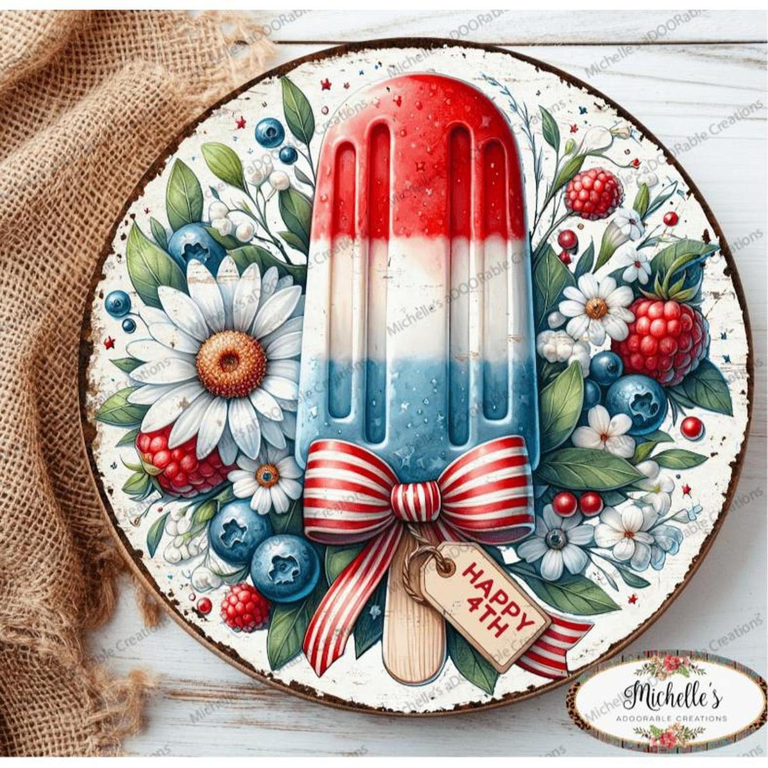 Patriotic Popsicle Summer Sign
