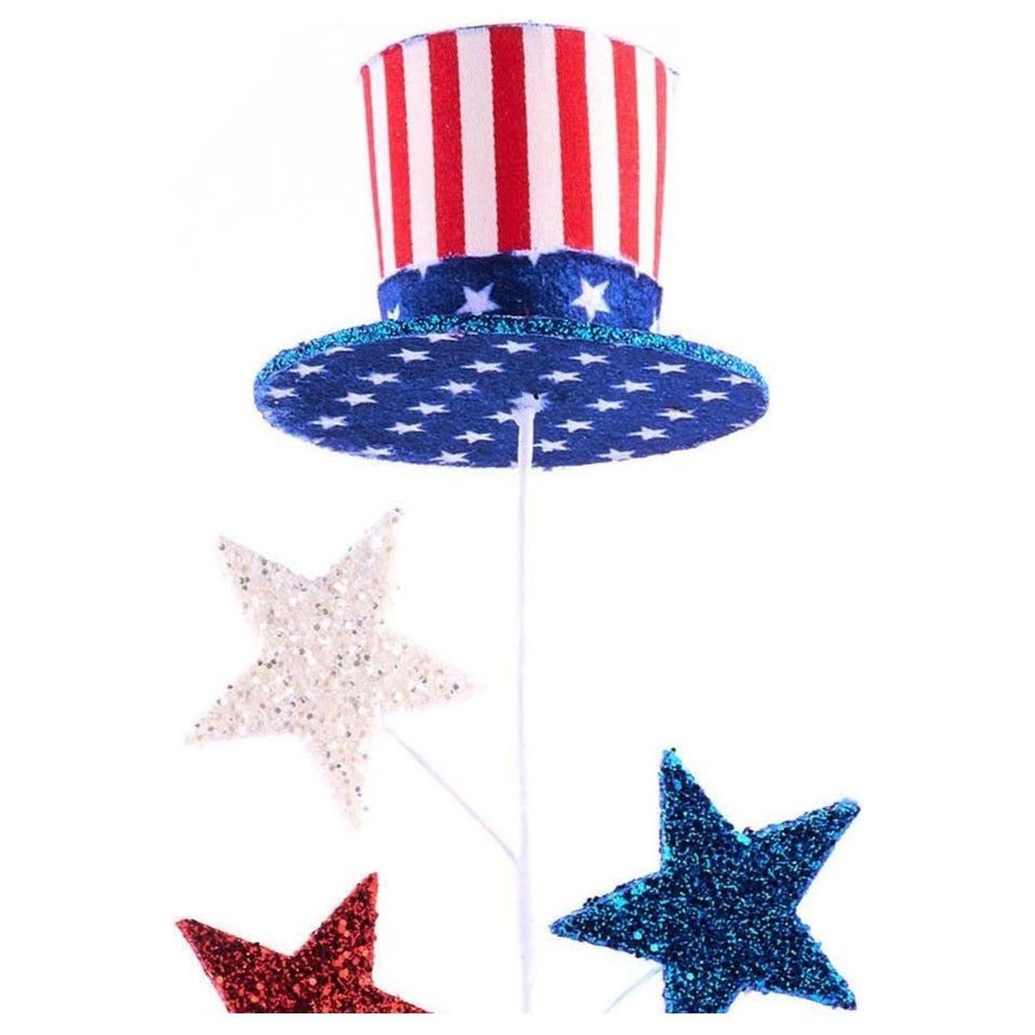 28" Patriotic Uncle Sam Hat Stars Spray