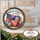 Shop For Patriotic Welcome Floral Basket Sign