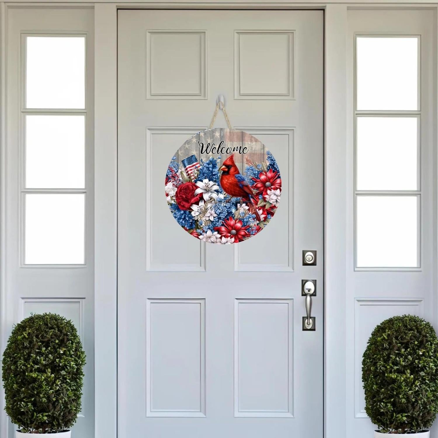 Shop For Patriotic Welcome Floral Cardinal Sign