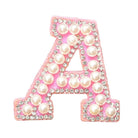 Shop For Pearl Rhinestone Letter Patches: Pink