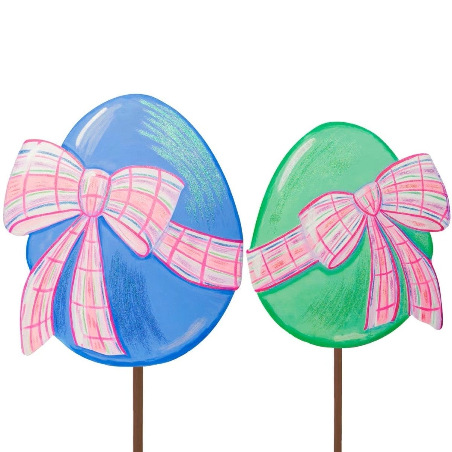 Shop For Periwinkle & Green Eggs with Plaid Bows