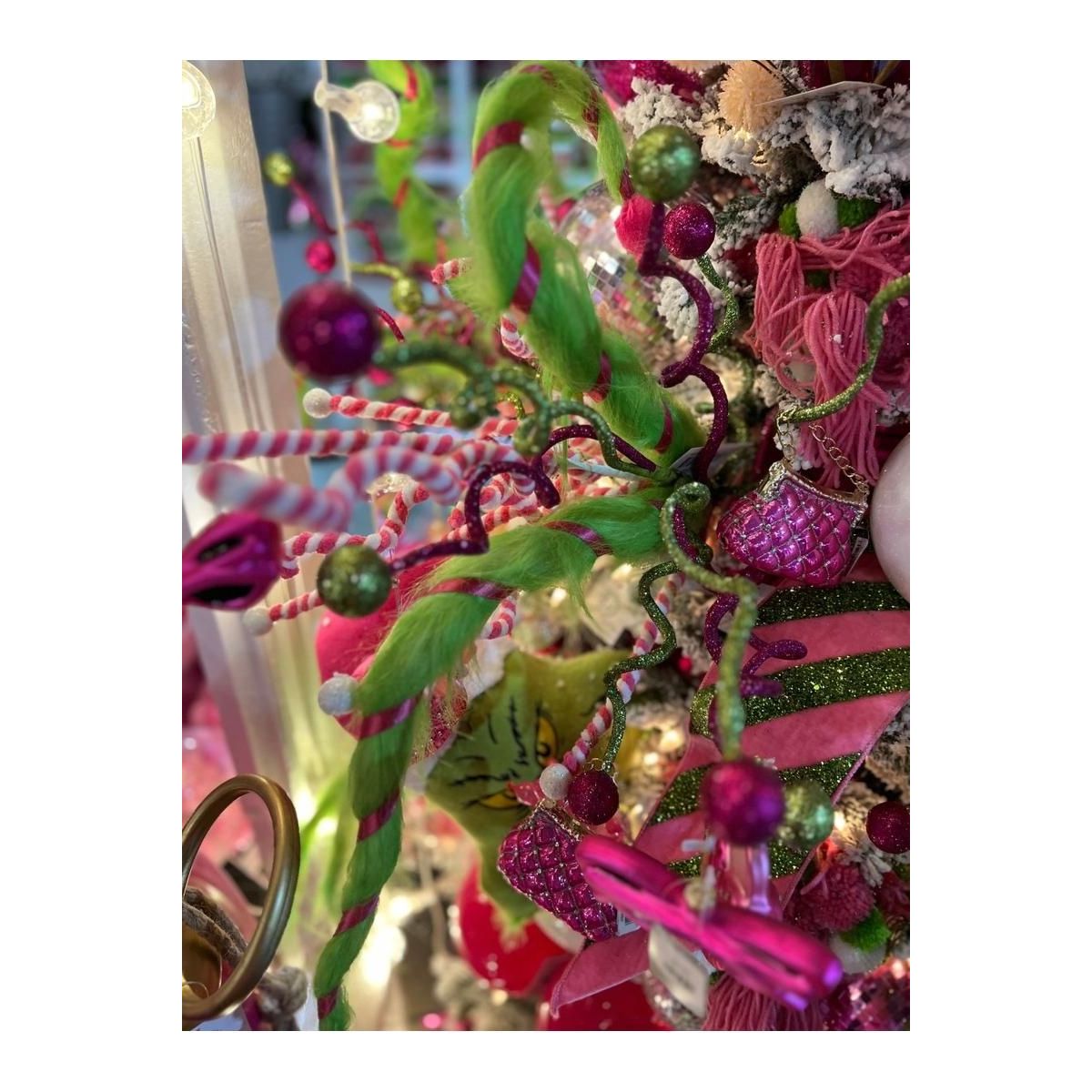 Shop For Pink and Green Glitter Spiral Spray 28"