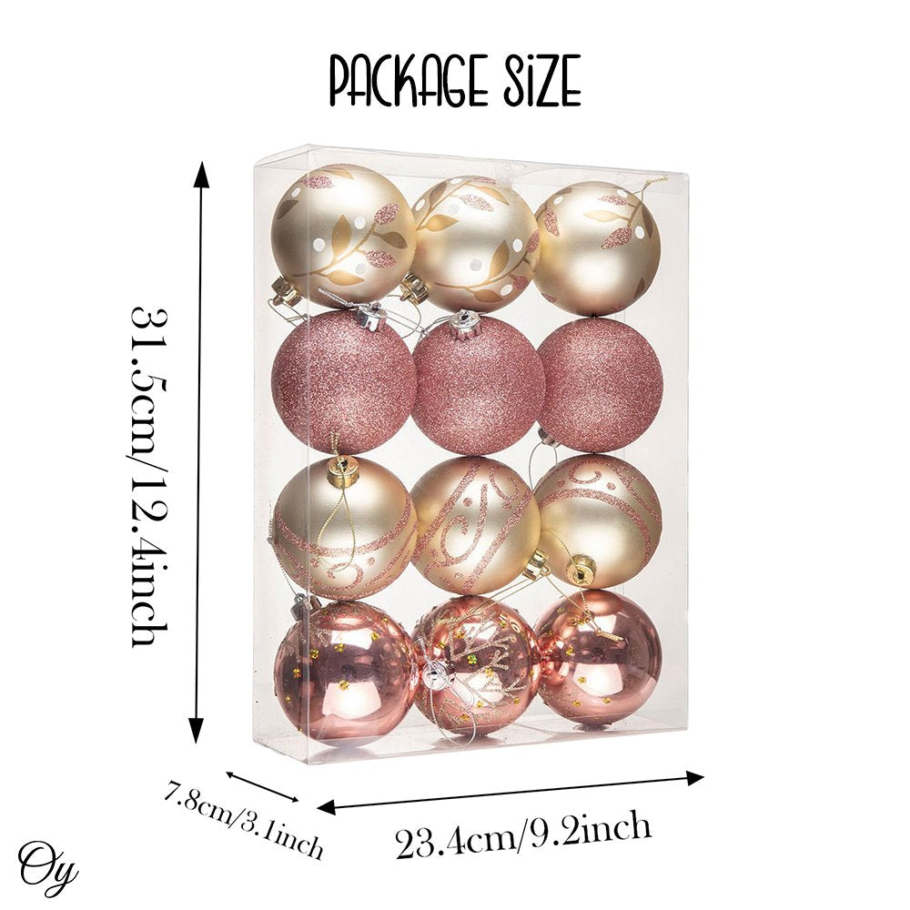 Shop For Pink and Rose Gold Christmas Ornament (Set of 12)