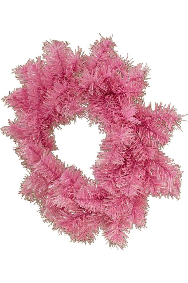 Shop For Pink and Silver Tinsel Christmas Wreaths