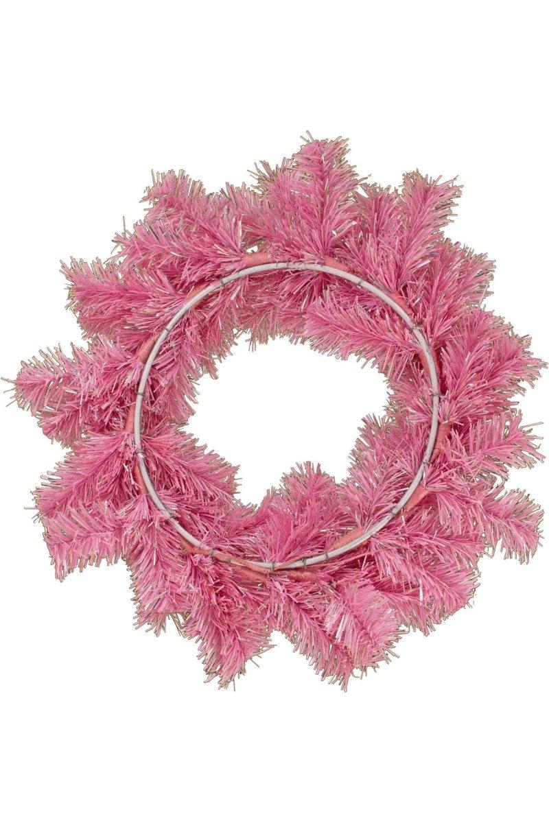 Shop For Pink and Silver Tinsel Christmas Wreaths