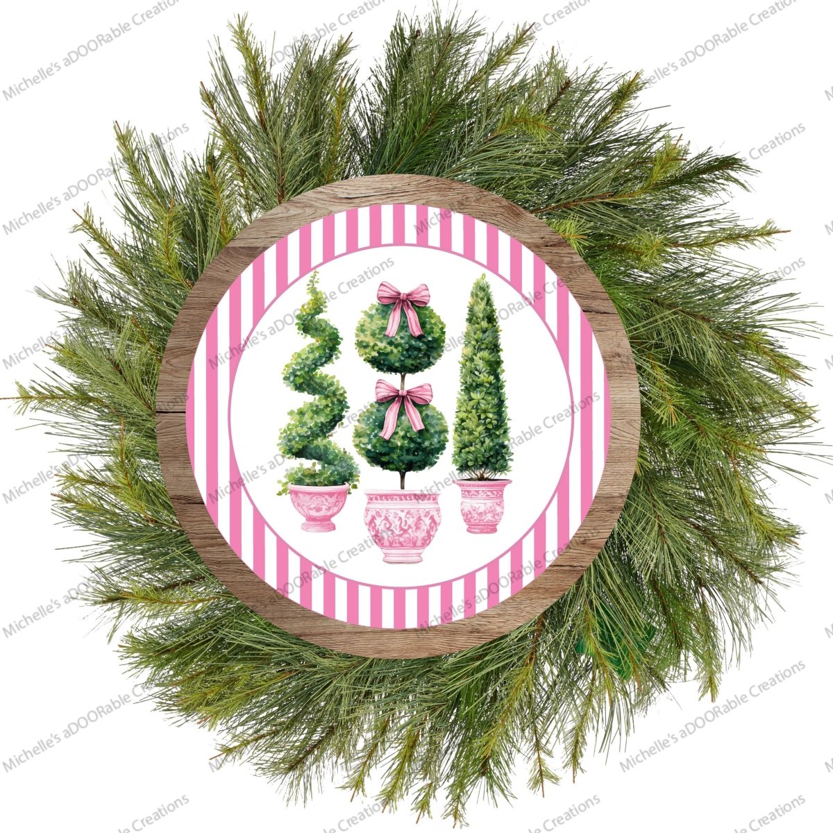 Shop For Pink Chinoiserie Topiary Round Sign