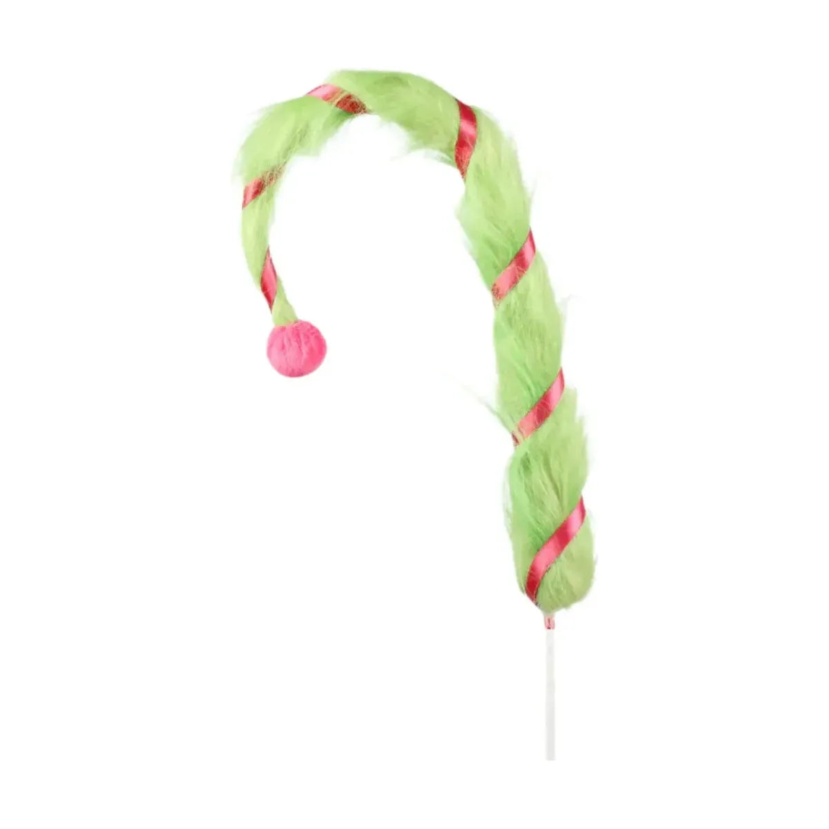 Shop For Pink Green Furry Pom Pom Floral Stem 32"